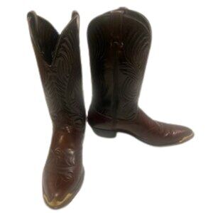 Laredo Two Tone Cowboy Boots Men 11.5 D Western Boots Steel Toe Plates Leather